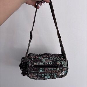 Roxy Brown & Mint Printed Shoulder Bag